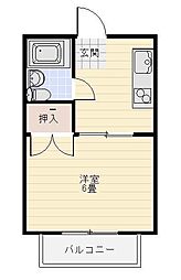 ブルーメンホーフ1 1Kの間取図画像