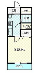 ダンデライオン 1Kの間取図画像
