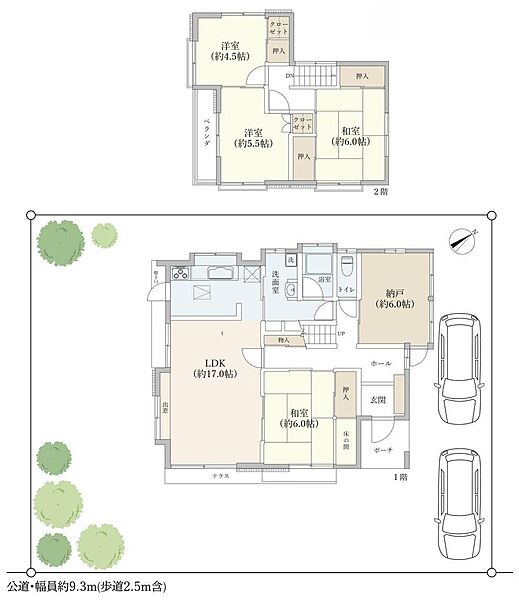 既存建物概要◆敷地面積226.93m2(68.64坪)　◆建物面積109.30m2(33.06坪)　◆南側にはガーデニングも楽しめる陽当り良好な庭　◆カースペース2台分