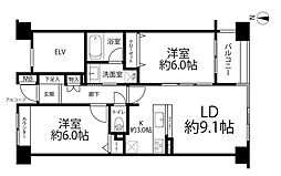 ステイツ菊川 2LDKの間取り