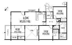 ロイヤルヒルズ東生駒B棟 3LDKの間取図画像