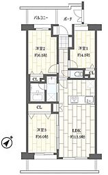 コスモフェスタ蕨 3LDKの間取図画像