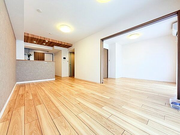 南面のバルコニー越しに心地良い陽光がふんだんに入るリビング10.2帖。