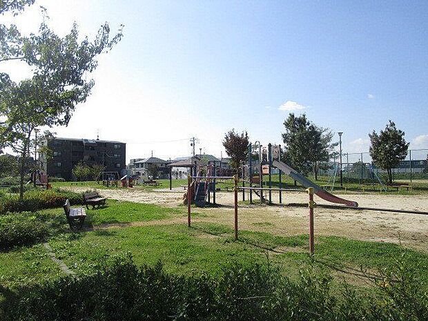 新家中央公園　福田川近くのゆとりある公園です。駐車場はありませんが、子供の遊ぶスペースと、球技するグラウンド、散歩などのスペースが別れているので安心して遊ぶことが出来ます。 1800m