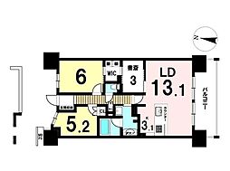 ライオンズ名駅通ゲートライズ 2SLDKの間取図画像