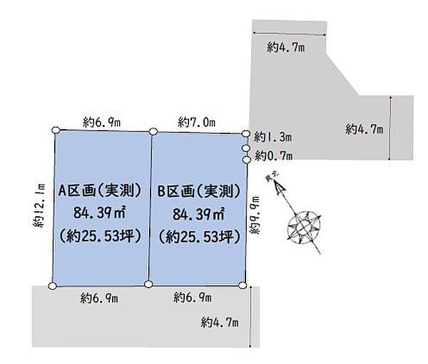 約25.53坪の整形地です