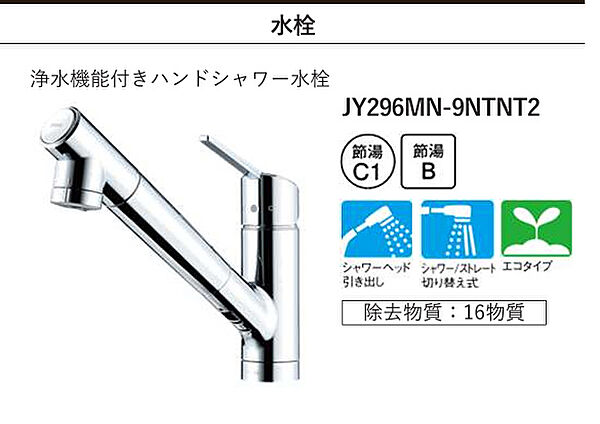シングルレバータイプの水栓は使い勝手も良く、掃除も楽に行えます。また、浄水機能も内蔵♪