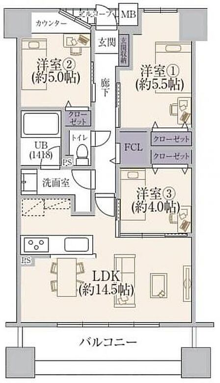 専有面積:66.24? バルコニー面積:10.71? 3LDK 令和8年2月リフォーム完了済み・即入居可能です♪
