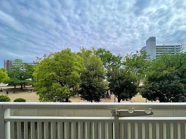 公園前なので緑豊かな景色は心を自然とおだやかにします。夕日も綺麗に見えるので、毎日のちょっとした幸せな時間になりそうですね☆外の空気を吸って一息、も日課になりそうです。