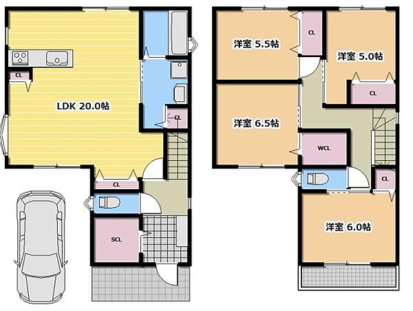 2階建て4LDK　耐震等級3、断熱等級5、一時消費エネルギー等級6、ZEH水準住宅♪