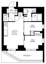 サンウッドフラッツ新宿四谷三丁目 2階2LDKの間取り