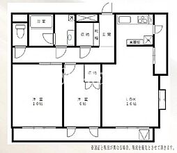 アーバングレイス 2階2LDKの間取り
