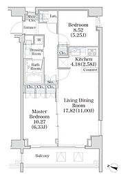 パークフラッツ市谷台町坂 4階2LDKの間取り