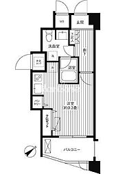 コスモリード新宿余丁町 1階ワンルームの間取り