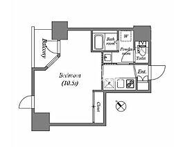 グランパセオ新宿余丁町 302 3階1Kの間取り