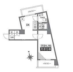 アズミュージック新宿御苑 3階1DKの間取り