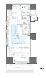 ズーム信濃町 5階1LDKの間取り