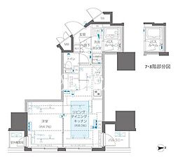 ズーム信濃町 12階1LDKの間取り