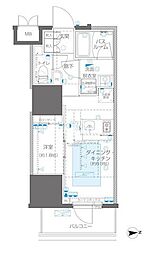 ズーム信濃町 6階1DKの間取り