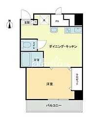 麹町クリスタルシティ西館 5階1DKの間取り