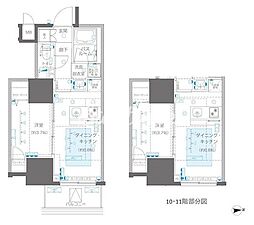 ズーム信濃町 13階1DKの間取り