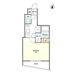 ディームス東新宿 5階1Kの間取り