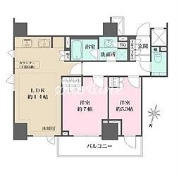 パークハウス平河町 2階2LDKの間取り