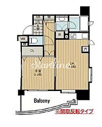 アビテ四谷三丁目 6階1DKの間取り
