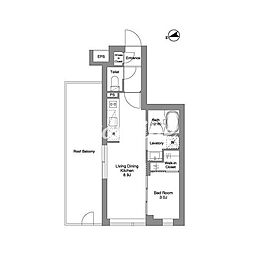 オルムコート四谷 1LDKの間取図画像