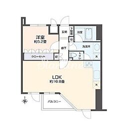 リエトコート四谷 1LDKの間取図画像