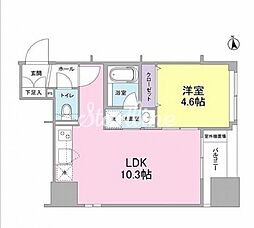 リバーレ東新宿 1LDKの間取図画像