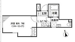 LIBERTA東新宿 1Kの間取図画像