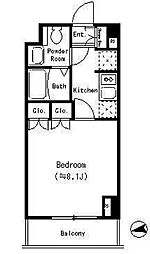 ParkCube四谷三丁目 1Kの間取図画像