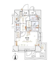 ブライズ東新宿 1Kの間取図画像