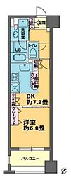 東京メトロ半蔵門線 水天宮前駅 徒歩1分の賃貸マンション 6階1DKの間取り