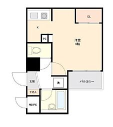 JR総武線 亀戸駅 徒歩12分の賃貸マンション 5階ワンルームの間取り