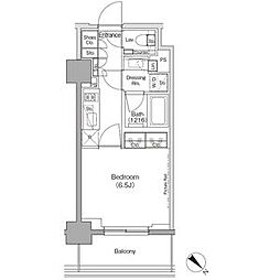 都営大江戸線 月島駅 徒歩1分の賃貸マンション 8階1Kの間取り