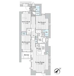 JR京葉線 八丁堀駅 徒歩5分の賃貸マンション 4階2SLDKの間取り