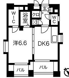 JR京葉線 越中島駅 徒歩3分の賃貸マンション 7階1DKの間取り