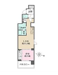 都営新宿線 菊川駅 徒歩3分の賃貸マンション 5階1LDKの間取り
