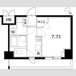 東京メトロ有楽町線 豊洲駅 徒歩8分の賃貸マンション 6階1Kの間取り