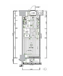 東京メトロ東西線 木場駅 徒歩3分の賃貸マンション 9階1Kの間取り