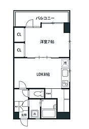 JR総武線 錦糸町駅 徒歩6分の賃貸マンション 3階1LDKの間取り