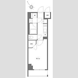 東京メトロ有楽町線 豊洲駅 徒歩8分の賃貸マンション 4階1Kの間取り