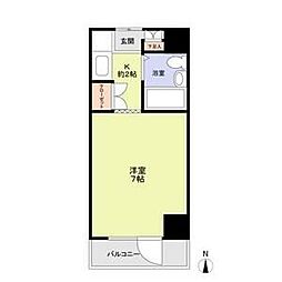 JR総武線 錦糸町駅 徒歩10分の賃貸マンション 5階ワンルームの間取り