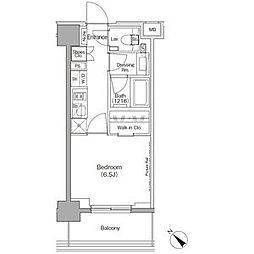 都営大江戸線 月島駅 徒歩1分の賃貸マンション 5階1Kの間取り