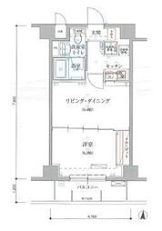 JR総武線 錦糸町駅 徒歩7分の賃貸マンション 4階1LDKの間取り