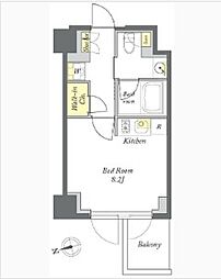 東京メトロ半蔵門線 清澄白河駅 徒歩12分の賃貸マンション 3階ワンルームの間取り