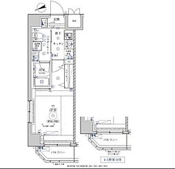東京メトロ東西線 葛西駅 徒歩9分の賃貸マンション 5階1Kの間取り