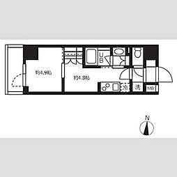 東京メトロ半蔵門線 清澄白河駅 徒歩12分の賃貸マンション 10階1DKの間取り